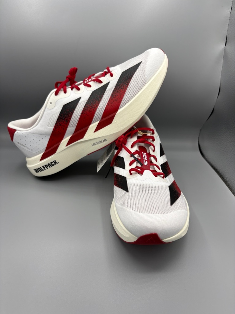 - Adidas Adizero Evo SL NC State NCAA Running Shoes JQ4571 Rare